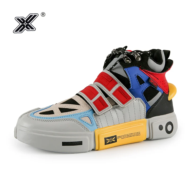 

X Brand Men Sneakers 2019 High Quality Leather Oxford Breathable Flat Platform High top Fashion Colors Casual Men Shoes Traines