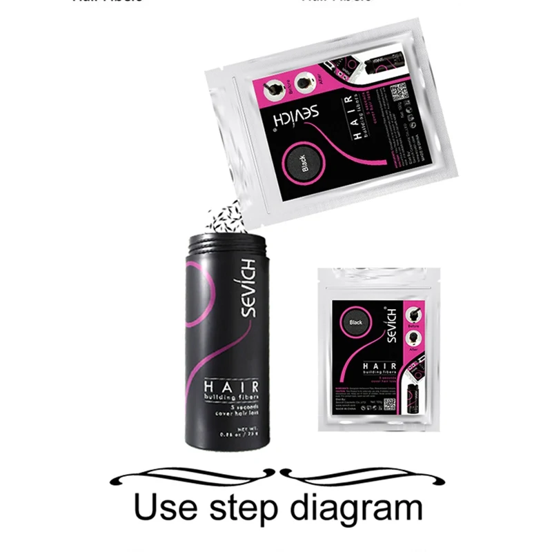 Sevich 100 г запасные волосы из волокна продукты для выпадения волос пудра