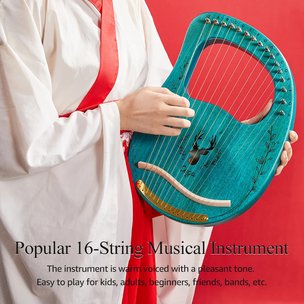 Muslady 16 струн модернизированная Lyre Harp портативная твердая древесина струна