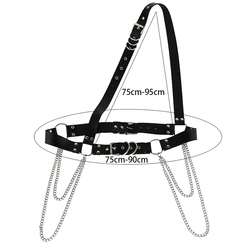 

Fashion Trend Women Gothic PU Leather Harness Belts Body Bondage Waist Straps Punk Rock Stylish Accessories Lady Party Belt Gift