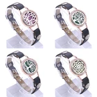 Лидер продаж 2021, новый браслет в виде лотоса и бабочки, искусственный браслет, кожаные браслеты с медальонами для духов, подходят для женщин