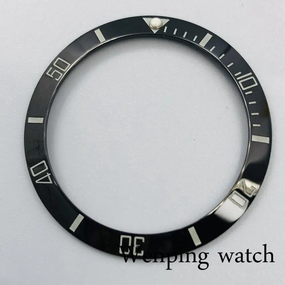 Высококачественные детали часов 38 мм черный керамический ободок вставка
