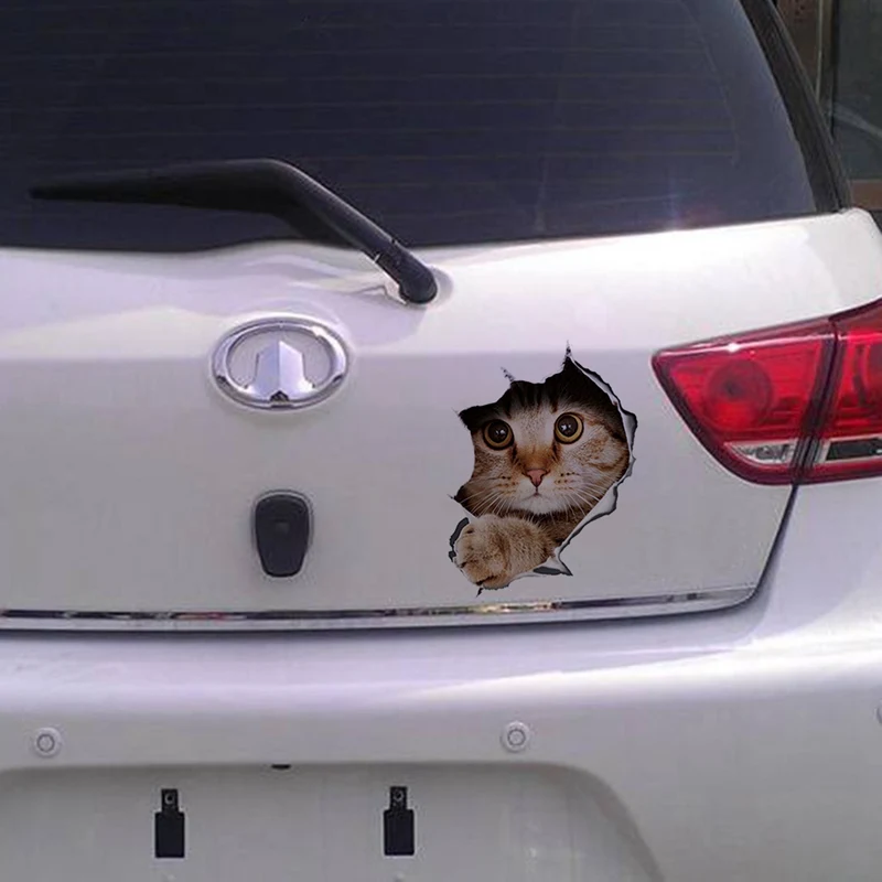 

13*18CM Car Accessories 3D Stereo Anime Funny Creative Personality Kitten Simulation Auto Sticker Car Styling