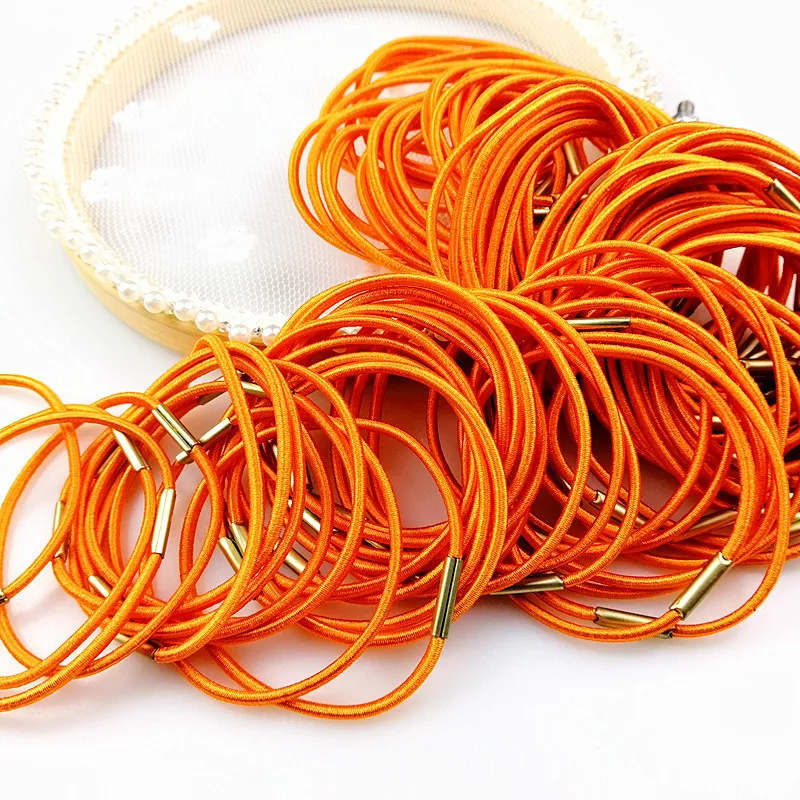 100 шт./лот Женские базовые желтые резинки для волос с шариками держатель конского