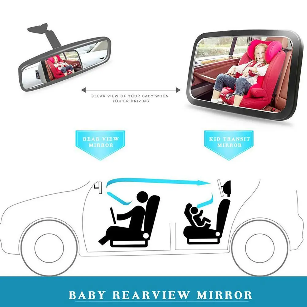 

Baby Car Mirror Adjustable Car Back Seat Rearview Facing Child Monitor Kids Infant Safety Headrest Accessories Mount Baby F9W2