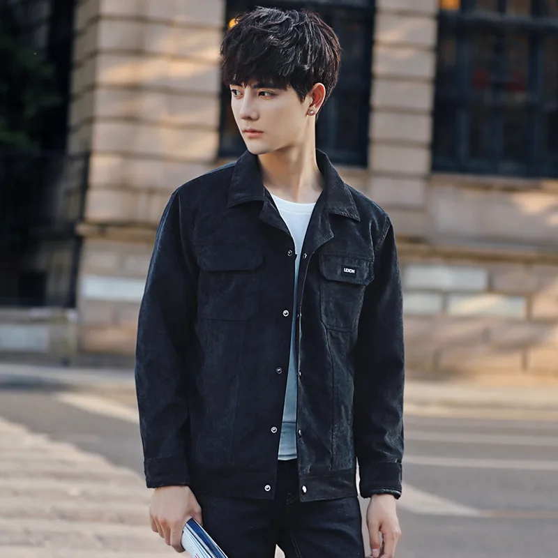 Куртка мужская Вельветовая в стиле оверсайз модная уличная одежда хип-хоп Бомбер