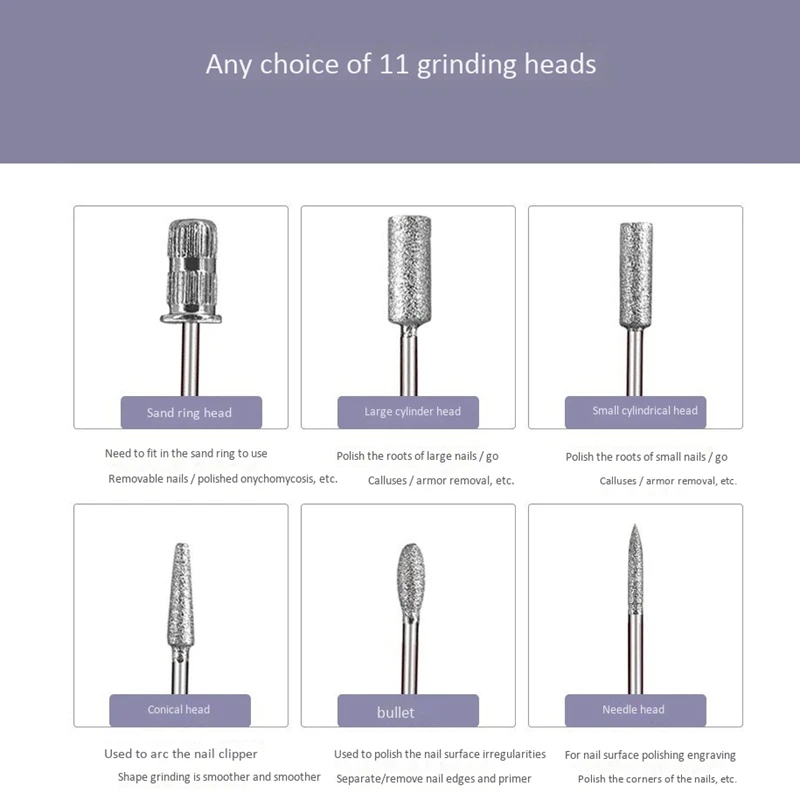 

Electric Nail Drill Machine 2 Way Rotate Mini Nail Drill 20000RPM Manicure Pedicure Gel Remover Nail Drill Pen