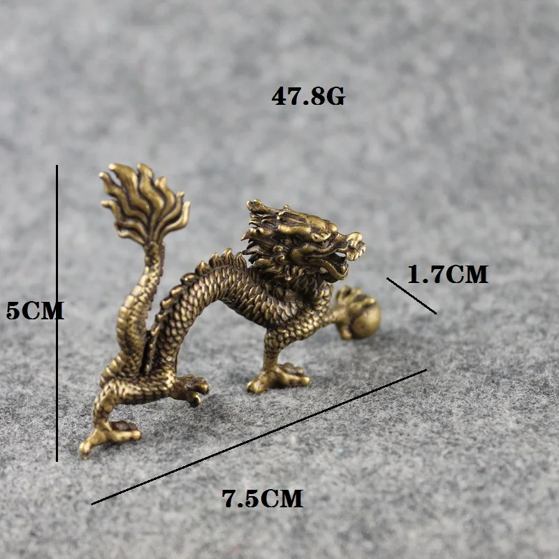 Винтажная медная фигурка зодиака дракон миниатюрное украшение для офиса и