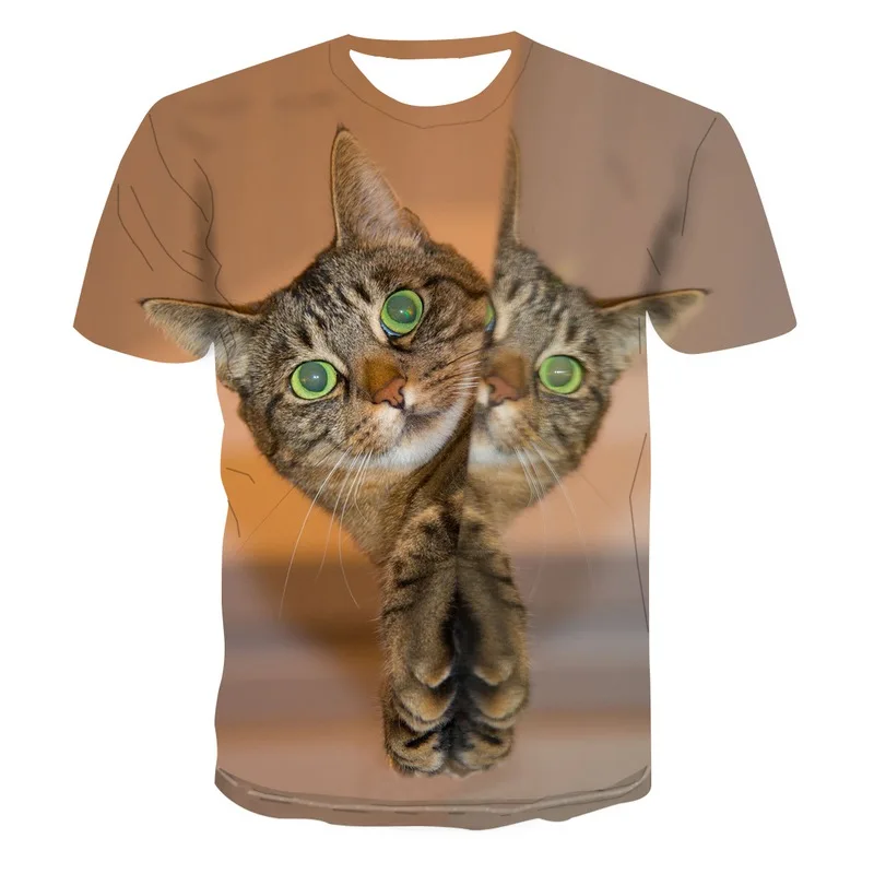 

Men's Fashion T-Shirt Men 2021 latest 4XL Cat 3D Printing Animal Cool Funny T-shirt Men's Short-Sleeved Summer Top T-Shirt