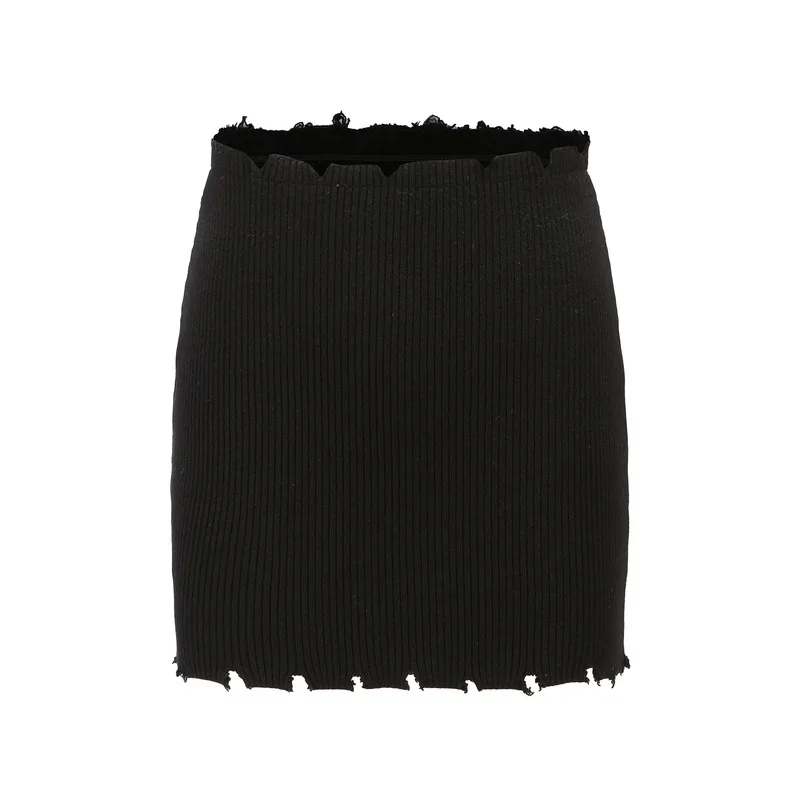 

Solid Color Sexy Fashion Close-fitting Hip-wrapped Half-body Knitted High Elastic Skirt Tight 2020 Spring and Autumn Women's New