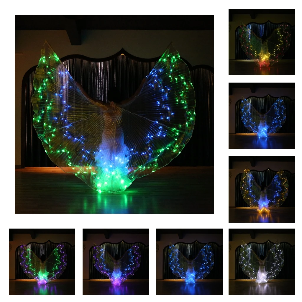 

Belly Dance LED Isis Wings Butterfly Glow Light Up Costume Color Changeable