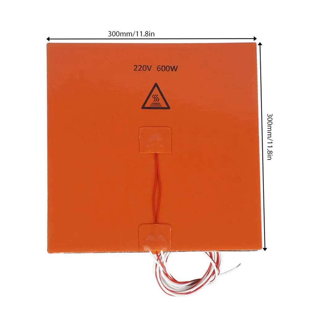 3d printer parts silicone rubber hotbed pad with adhesive tape heater heating bed 300x300mm 220v 600w750w free global shipping