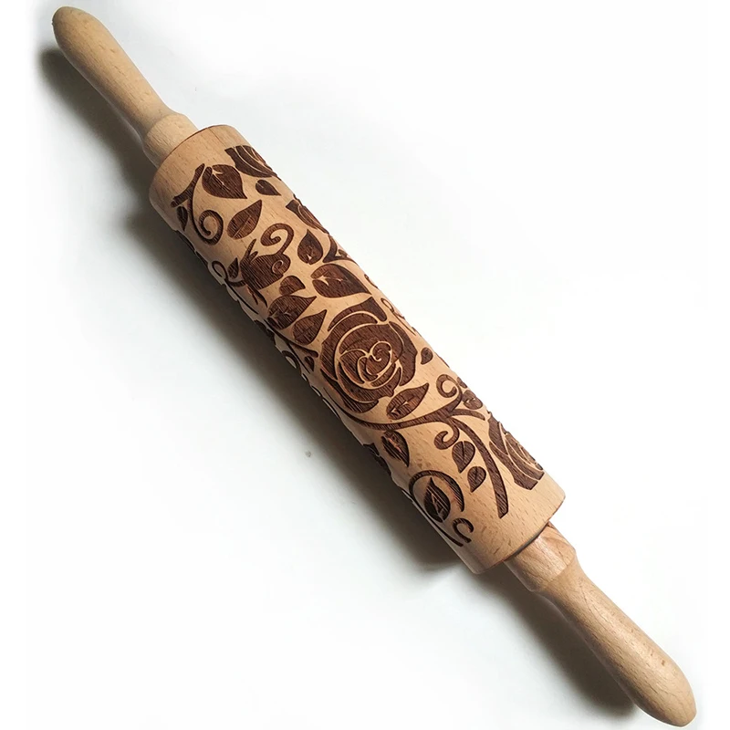 Рождественское тиснение Скалка выпечки печенье лапша фондан пирог