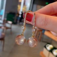 huitan new trendy simulated pearl earrings women silver colorgold color delicate earring engagement wedding elegant accessories