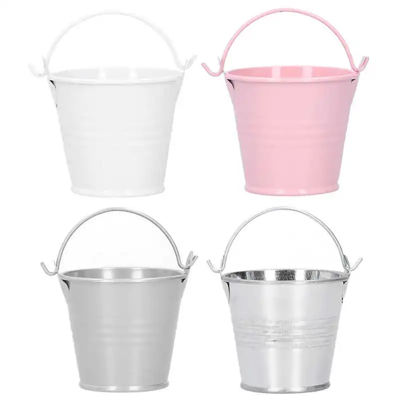 10Pcs Iron Flower Pot Mini Succulent Plant Small Metal Bucket For Indoor Outdoor Decoration | Pots &amp Planters