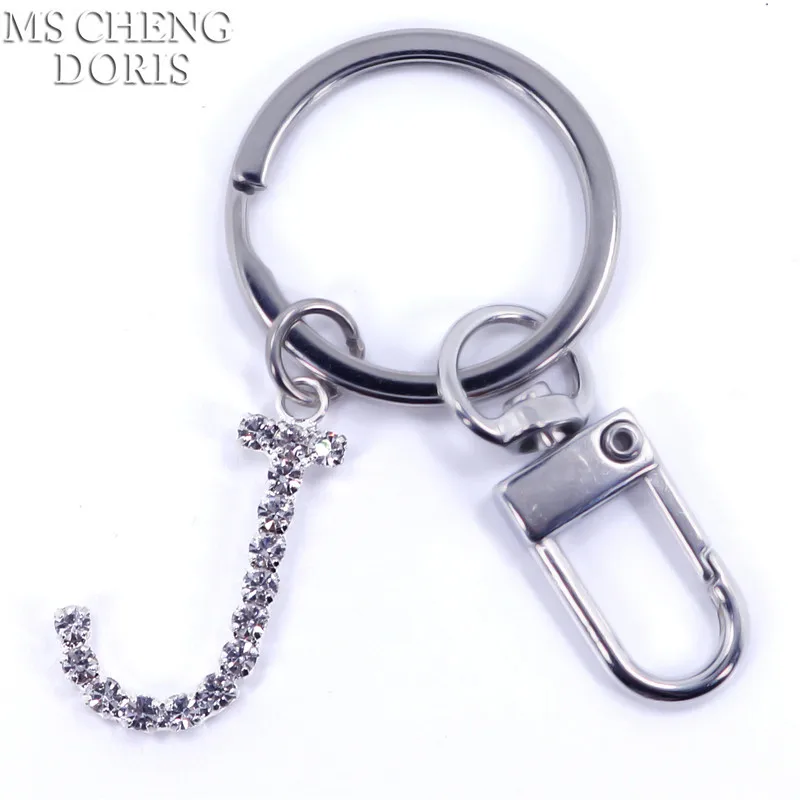 Брелок с подвеской в виде буквы хрустальные стразы Алфавит кольцо для ключей