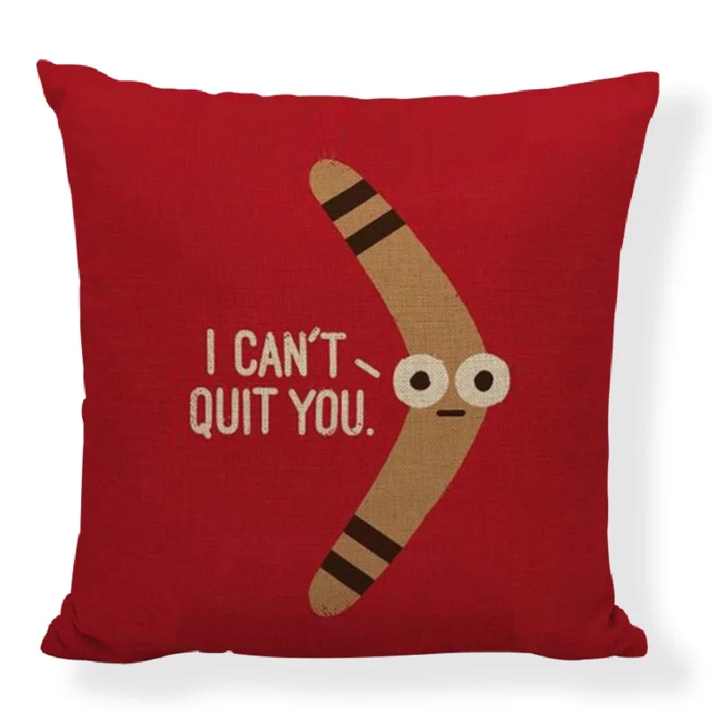 Забавная фраза мультфильм наволочка счастливые дни пиво хлеб Бумеранг радуга