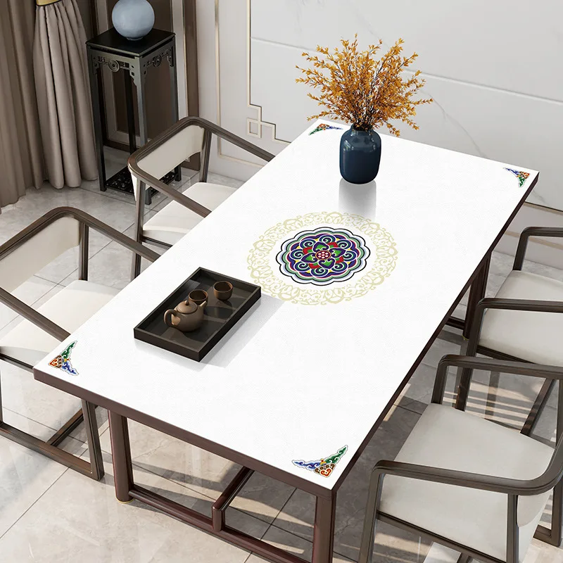 

Modern Leather Non-slip Tablecloth Waterproof Oil-proof Heat-resistant Table Mat Pvc Leather Placemat Customize Party Table Deco