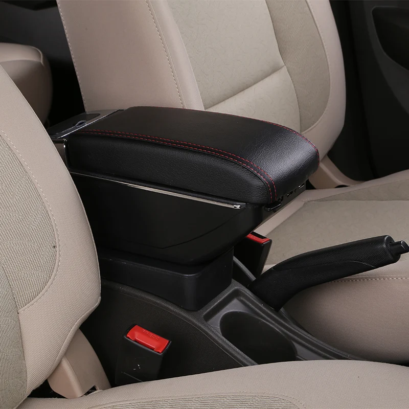 D style Black Red Подлокотник коробка для Opel Astra H USB зарядка повышает двухслойный центральный консольный ящик для хранения с подстаканником пепельница аксессуары - Название цвета: D style Black Red