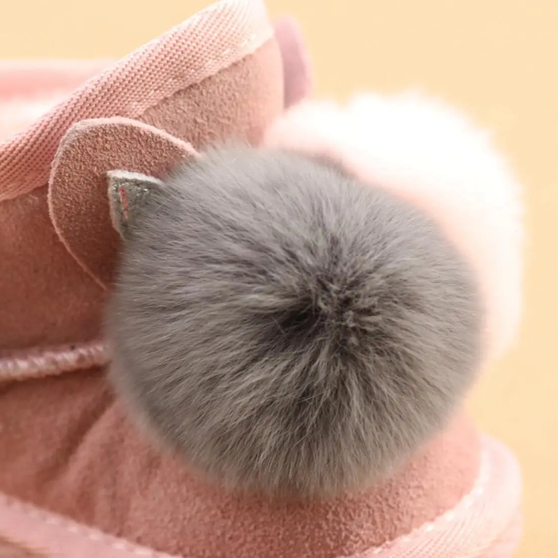 Koovan/Детские теплые сапоги 2020 зимние из натуральной кожи с кроличьим мехом С