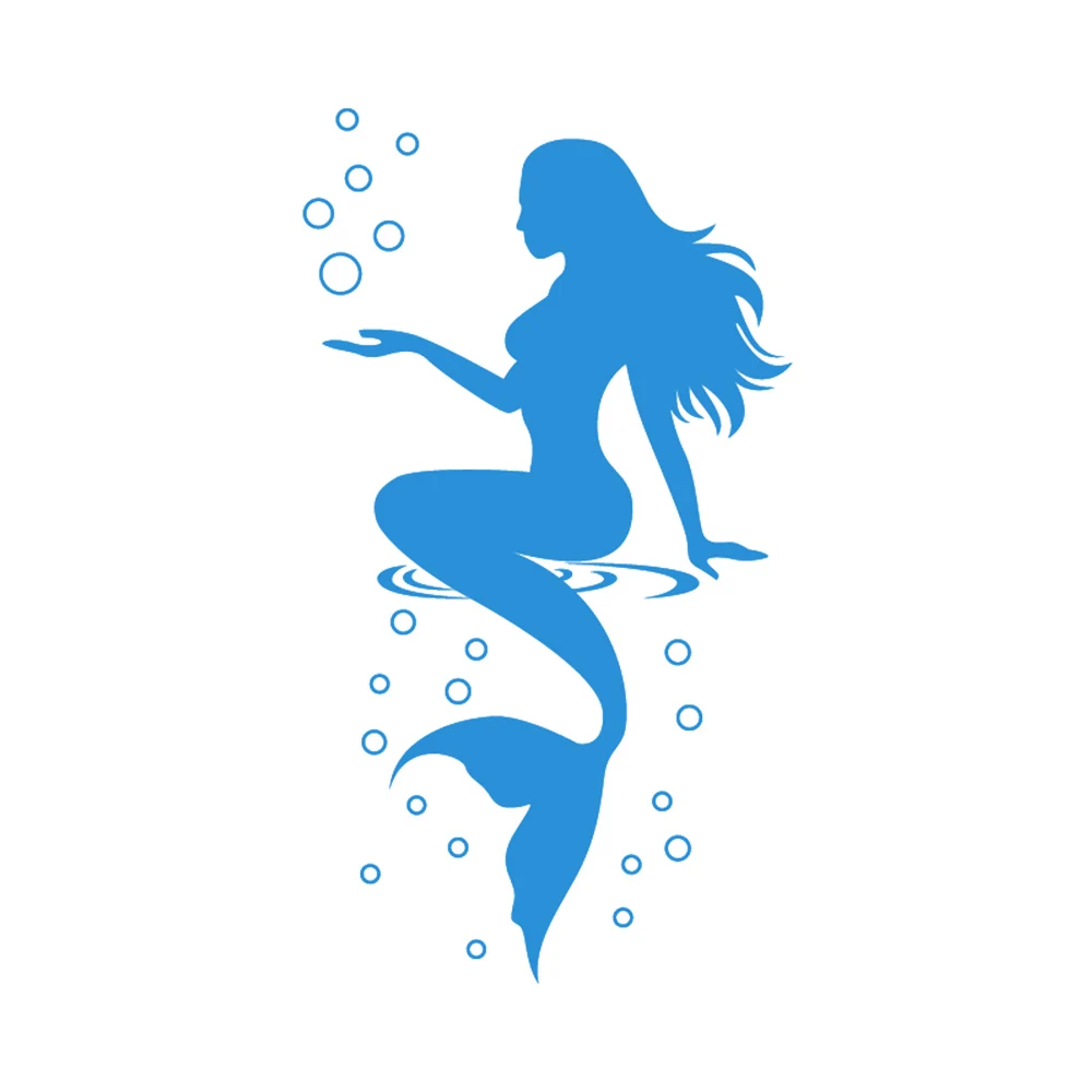 Blue Наклейки для ванной комнаты с русалкой, водонепроницаемые обои для туалета, настенные Стикеры, 3D съемные обои для ванной комнаты, Стеклянные Настенные Украшения - Цвет: Blue