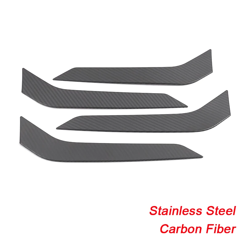 S-Steel Carbon blac 4 шт. Автомобильная стильная Внутренняя Рамка дверной ручки с блестками для Volkswage Jetta A7-настоящее внутреннее покрытие ручки двери наклейки с блестками - Название цвета: S-Steel Carbon blac