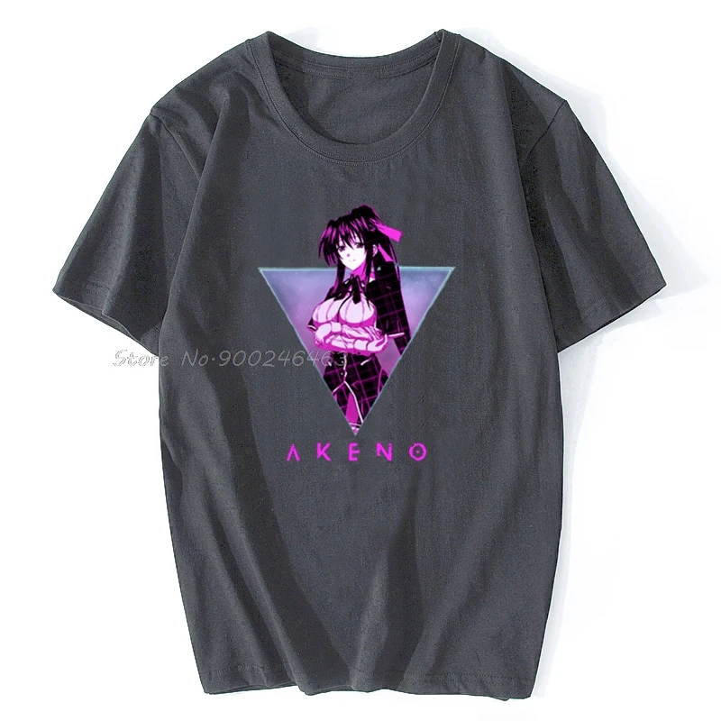 Мужская футболка Akeno Himejima Highschool DxD 80s аниме женская мужские хлопковые футболки