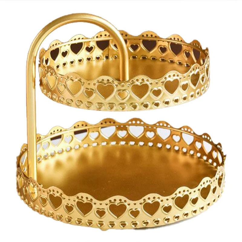 

Fruit Tray Household Fruit Bowl Simple Snacks Coffee Table Fruit Basket Light Luxury Wrought Iron Fruit Tray