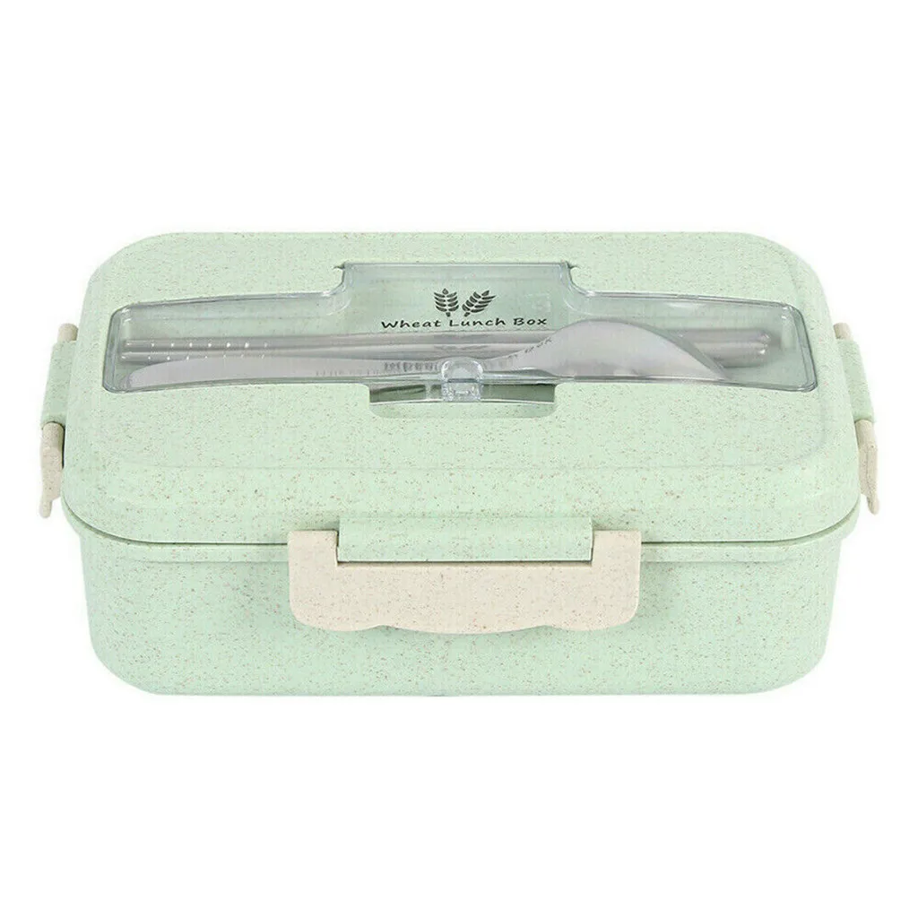Портативный здоровый материал Ланч-бокс 3 слоя пшеничной соломы Bento коробки