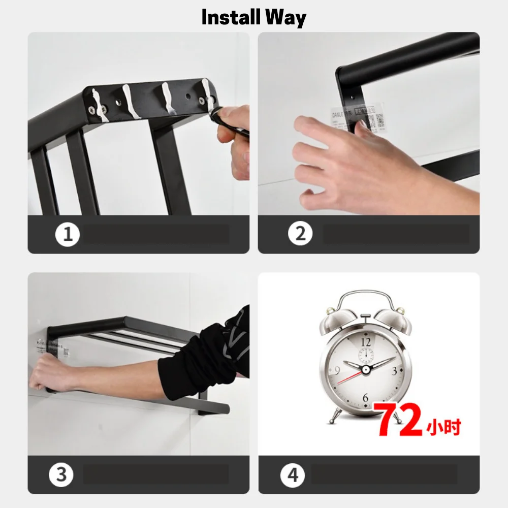 50cm bathroom towel rack punch free towel holder shower rack bathroom storage shelf toilet towel rod home organizer accessories free global shipping