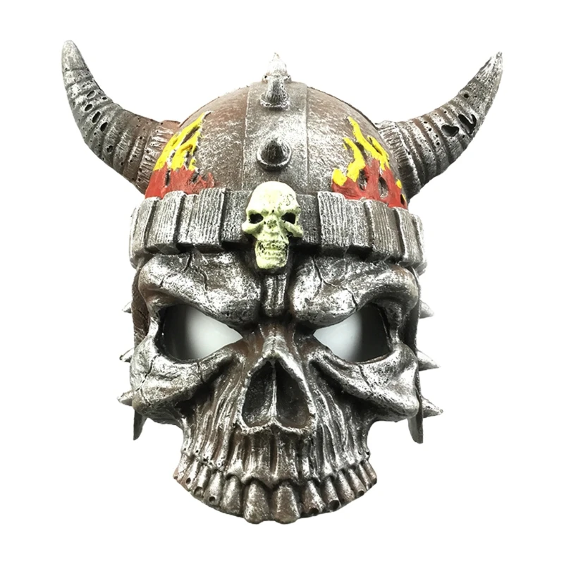 

2022 New Skull Mask Scary Skeleton Headgear Creepy Biochemical Mask Halloween Cosplay Accessories Horror Helmet for Adults
