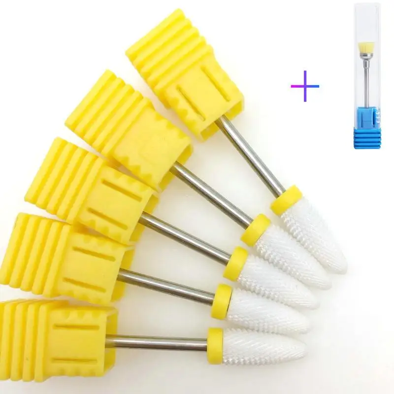 5 шт./лот фреза с керамической пулей для дизайна ногтей электрической дрели