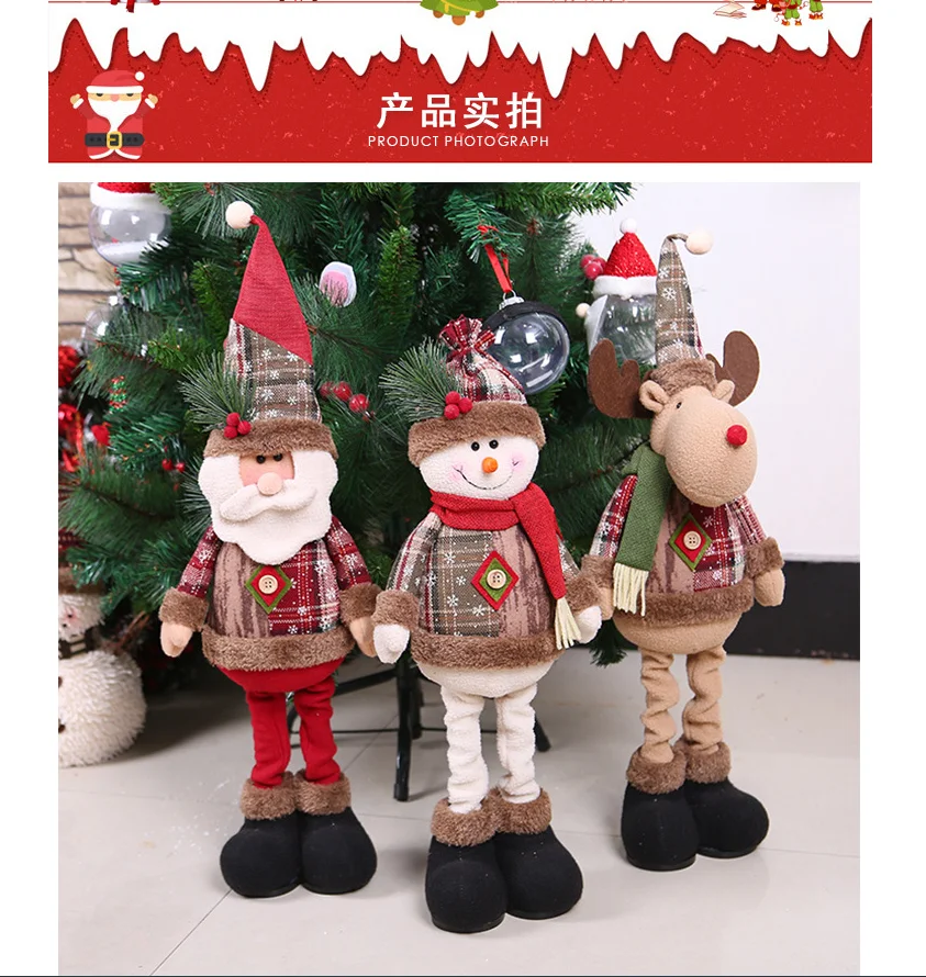 

Christmas New Year Big Dolls Window Decorations Xmas Tree Ornaments Toys For Children Home Decor Innovative Santa Snowman