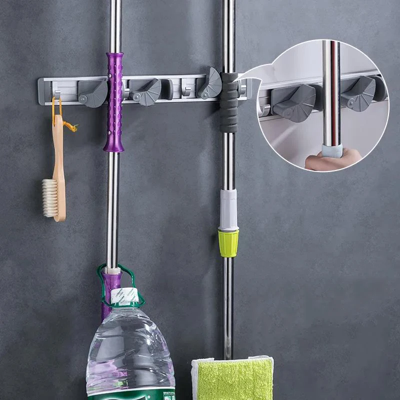 

Punch-free Magic Plastic Mop Holder Multi-Functional Broom Holder Broom Holder Tool Wall Mounted Kitchen Storage Home Supplies