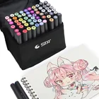 Фломастеры STA, 30406080 цветов, на спиртовой основе, с двойной кистью, товары для рукоделия