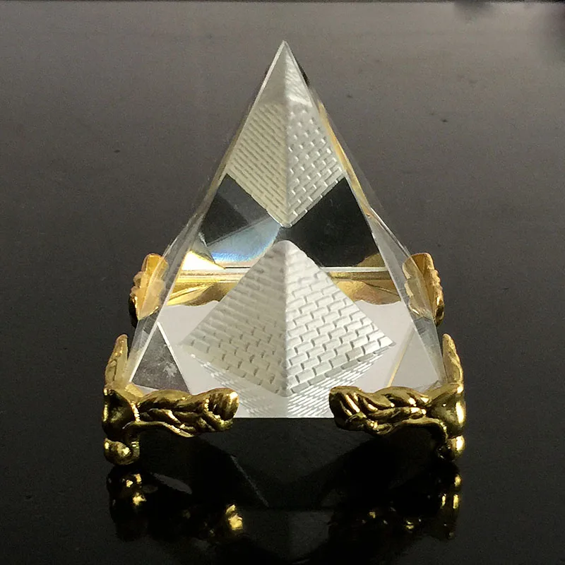 Египетский кварцевый кристалл стекло полые пирамиды пресс-папье фэн-шуй