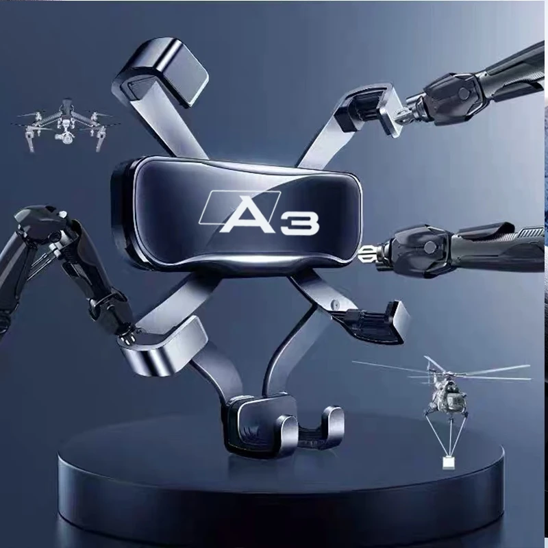 Автомобильные аксессуары для Audi A3 A4 A5 A6 A7 A8: металлический держатель для телефона и поддержка навигации в автомобиле.