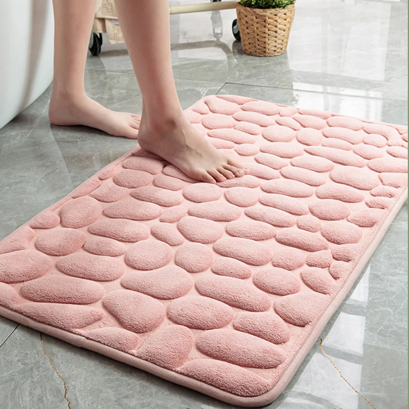 

Toilet Floor Mat 2021 Modern Home Decoration Bathroom Absorbent Door Mat Kitchen Non-slip Foot Pad Household Carpet Gray