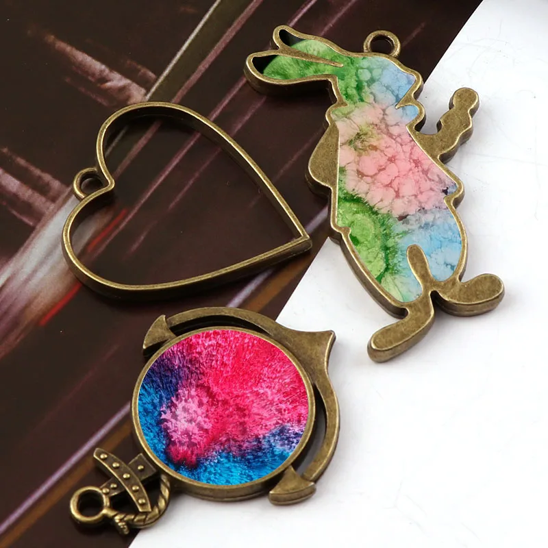 Винтажный якорь сердце кролик античная бронза металлическая полая рама