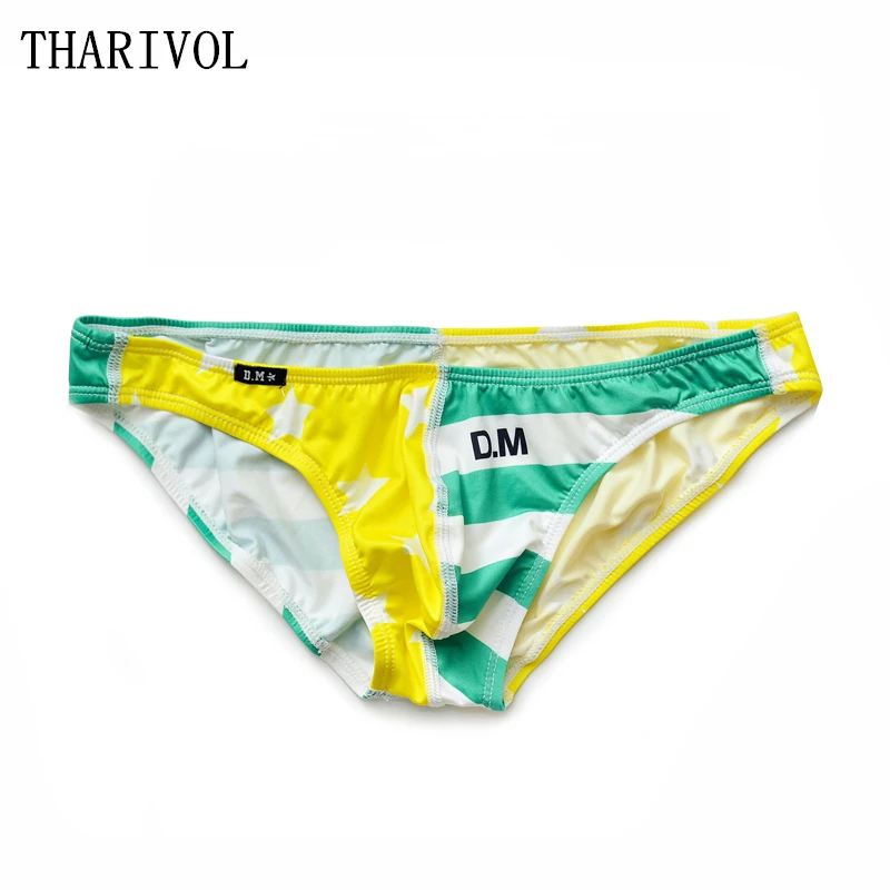 THARIVOL Трусы новые мужские Ультра Низкая талия Звезда полоса цвет подходящие