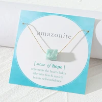 2022 new irregular geometric square natural crystal stone pendant metal rope chain necklace choker for women party gifts jewelry