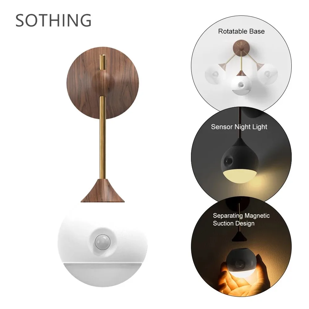 Youpin Sothing Sunny Smart Sensor Night Light Infrared Induction USB Charging Removable Night Lamp