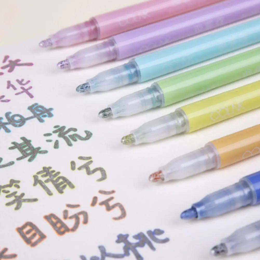 

8 Color Double Line Outline Art Pen Marker Pen DIY Graffiti Outline Marker Pen Highlighter Scrapbook Bullet Diary Poster Card