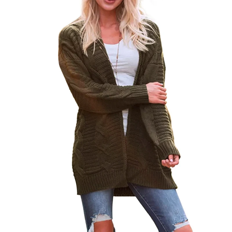 Tmwevn европейский и американский сплошной цвет средней длины толстый вязаный