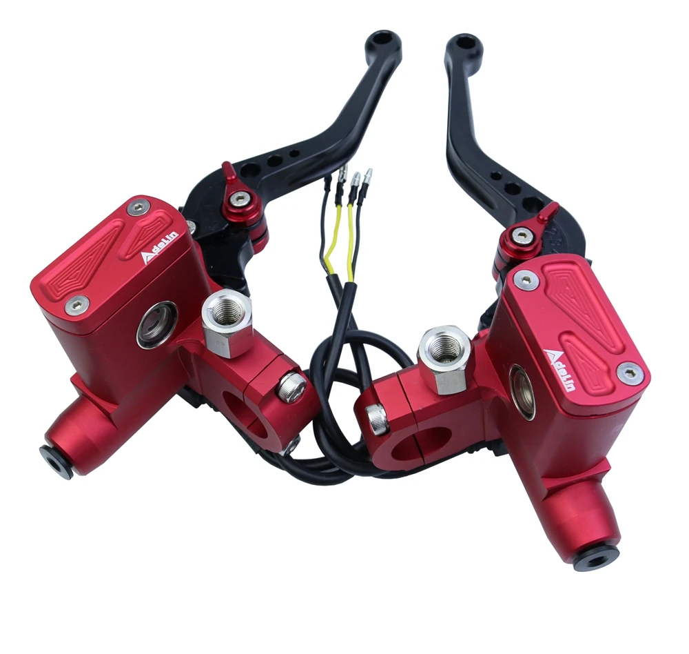 Red One Pair Универсальный главный цилиндр тормозной насос мотоцикл гидравлический рычаг сцепления гоночный уличный велосипед для Yamaha Kawasaki Honda тормоз сцепления - Цвет: Red One Pair