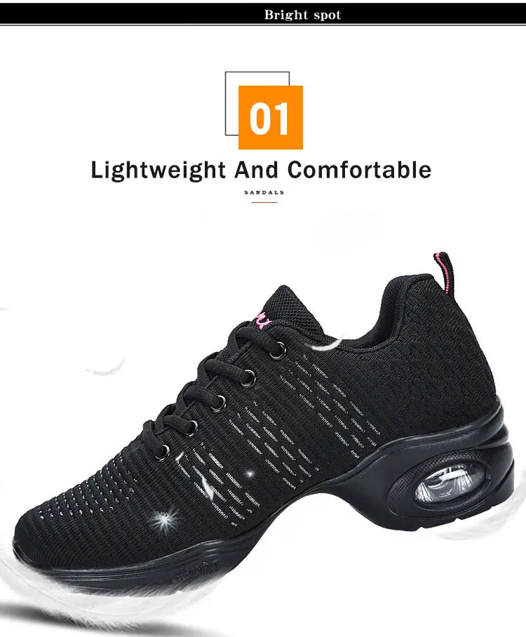 New Women's Modern Dance Sneakers Soft Outsole Lightweight Breathable Dancing Shoes Female Outdoor Fitness Sports Dance Shoes