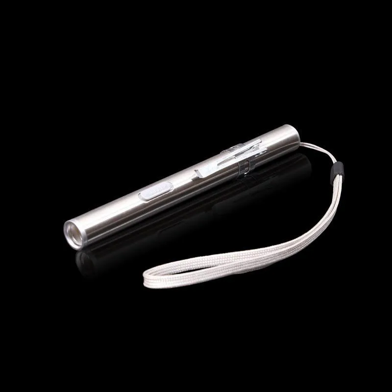 

Handy Pen Light USB Rechargeable Mini Nursing Flashlight LED Torch Stainless Steel Clip Quality Professional light Keychain Lamp