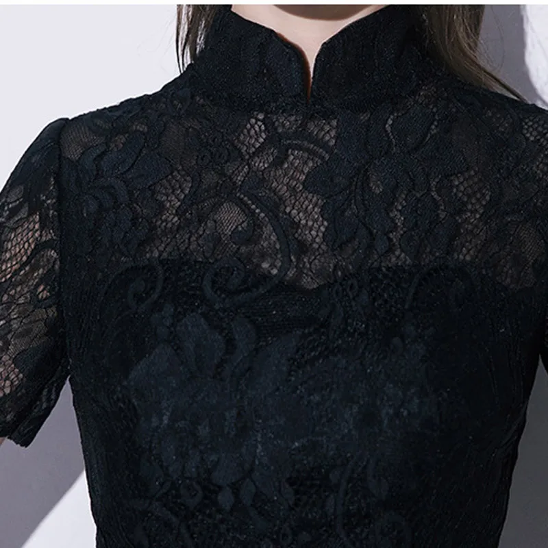 Robe de soiree красивое элегантное кружевное вечернее платье модное кружевное черное вечернее платье невесты вечернее платье