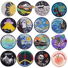 Нашивки с вышивкой Ван Гога, круглая нашивка, нашивка с космическими волнами, нашивки для одежды, аппликация сделай сам, термоклейкая нашивка для одежды, значок