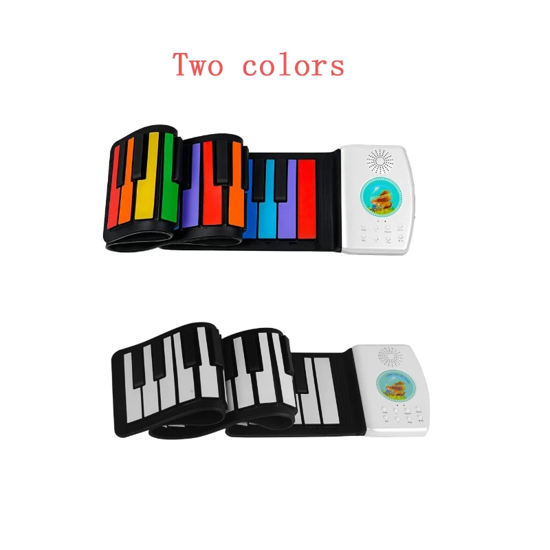

Силиконовая гибкая рулонная клавиатура для пианино, мягкая портативная электронная клавиатура с 49 клавишами, музыкальный подарок для дете...